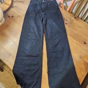 V.I.P. Wide Leg High Rise Black Jeans Size 9/10